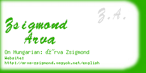 zsigmond arva business card